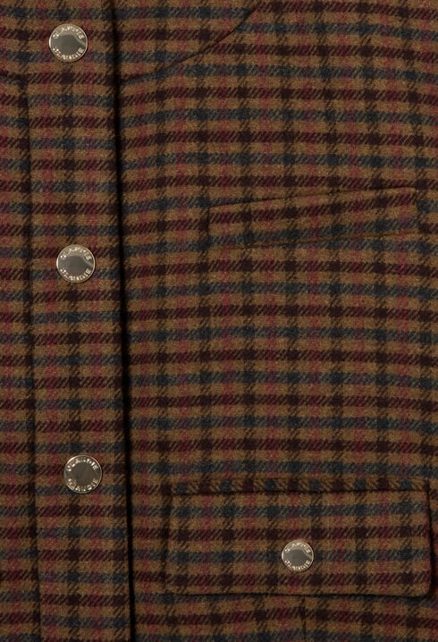 Veste droite &agrave; carreaux