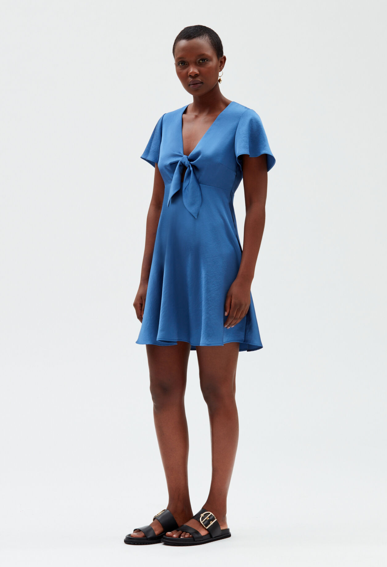 Robe courte fluide bleue pour femme Claudie Pierlot