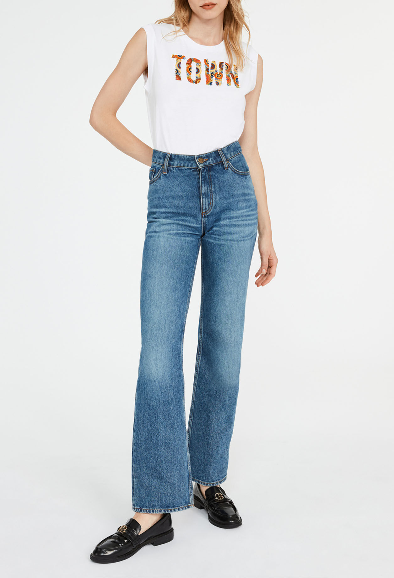 T-shirt brodé en coton