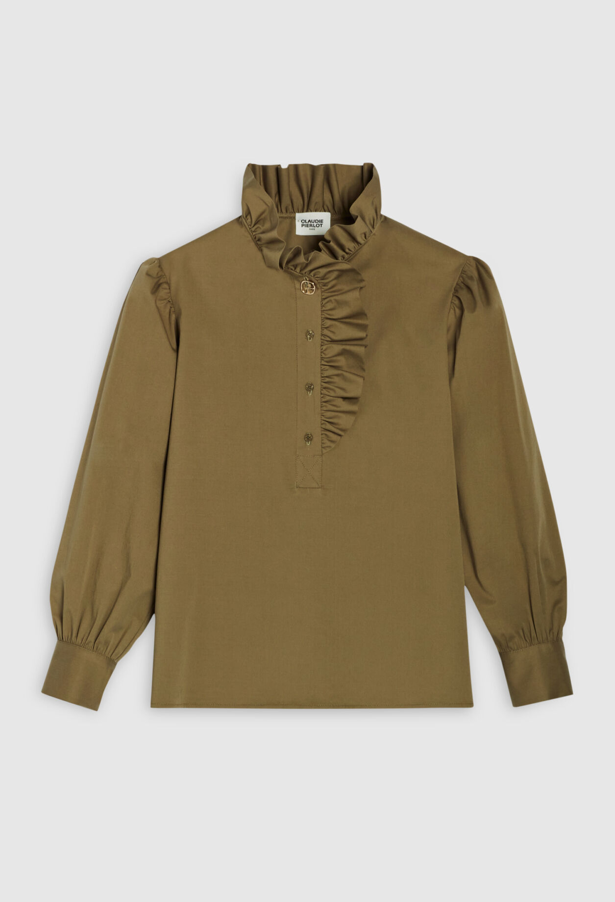 Blouse volants kaki