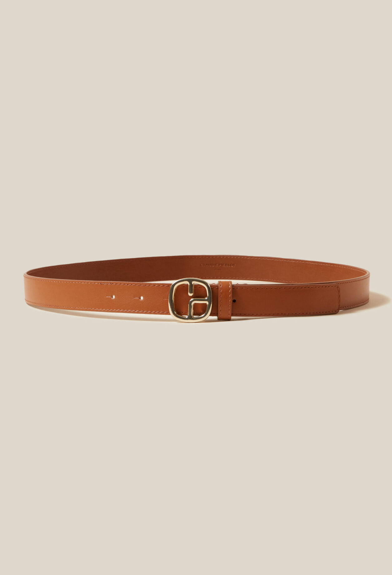 Ceinture cuir monogramme marron