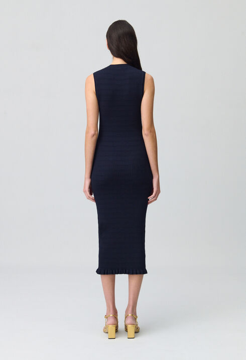 Robe longue maille fine noeuds