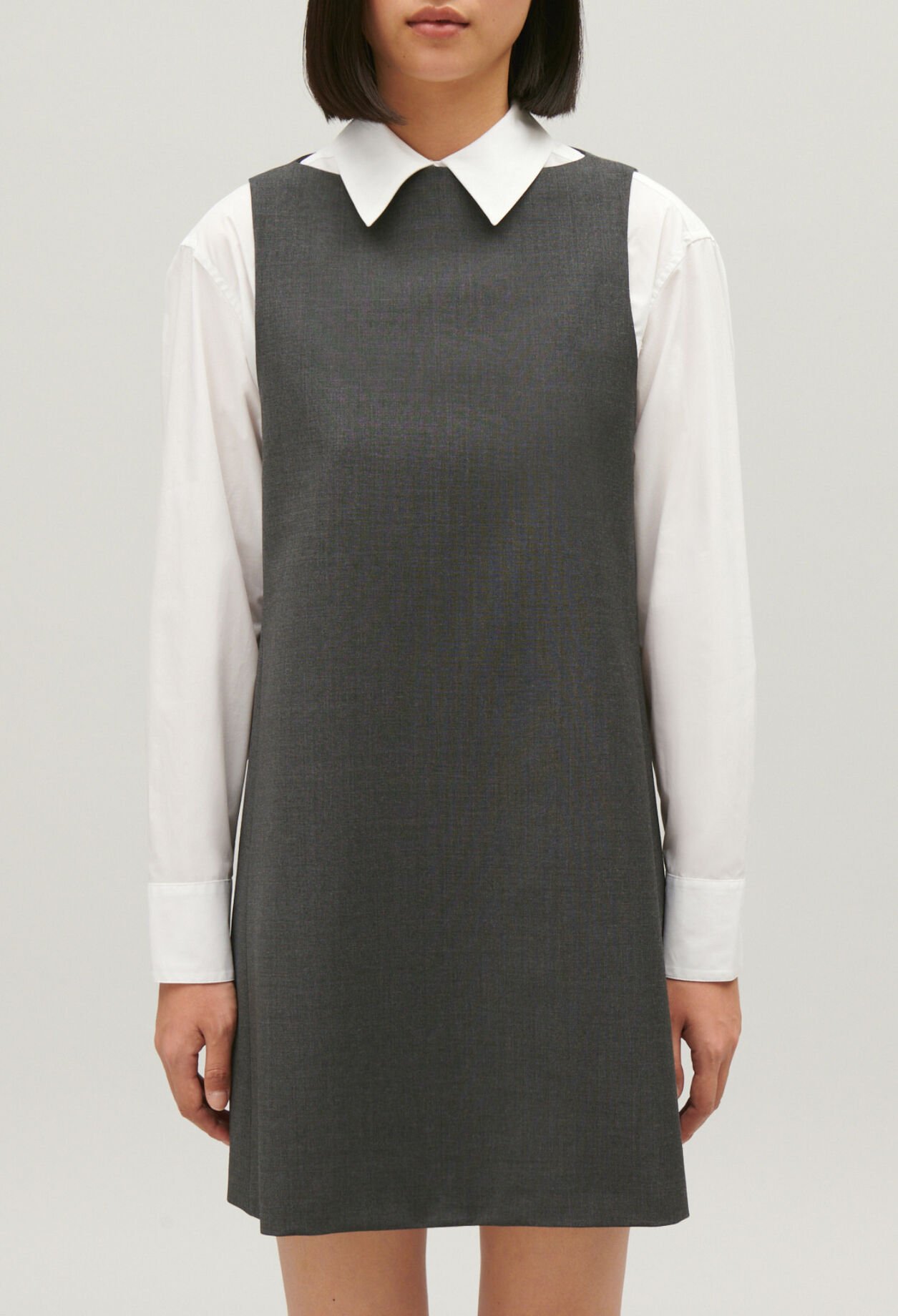 Robe courte gris chiné