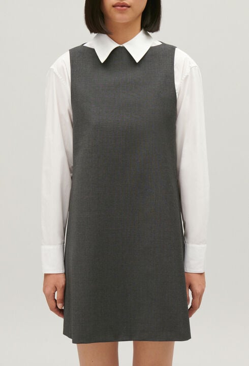 Robe courte gris chiné