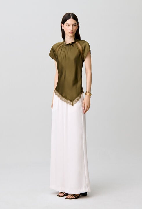Pantalon fluide satin&eacute;