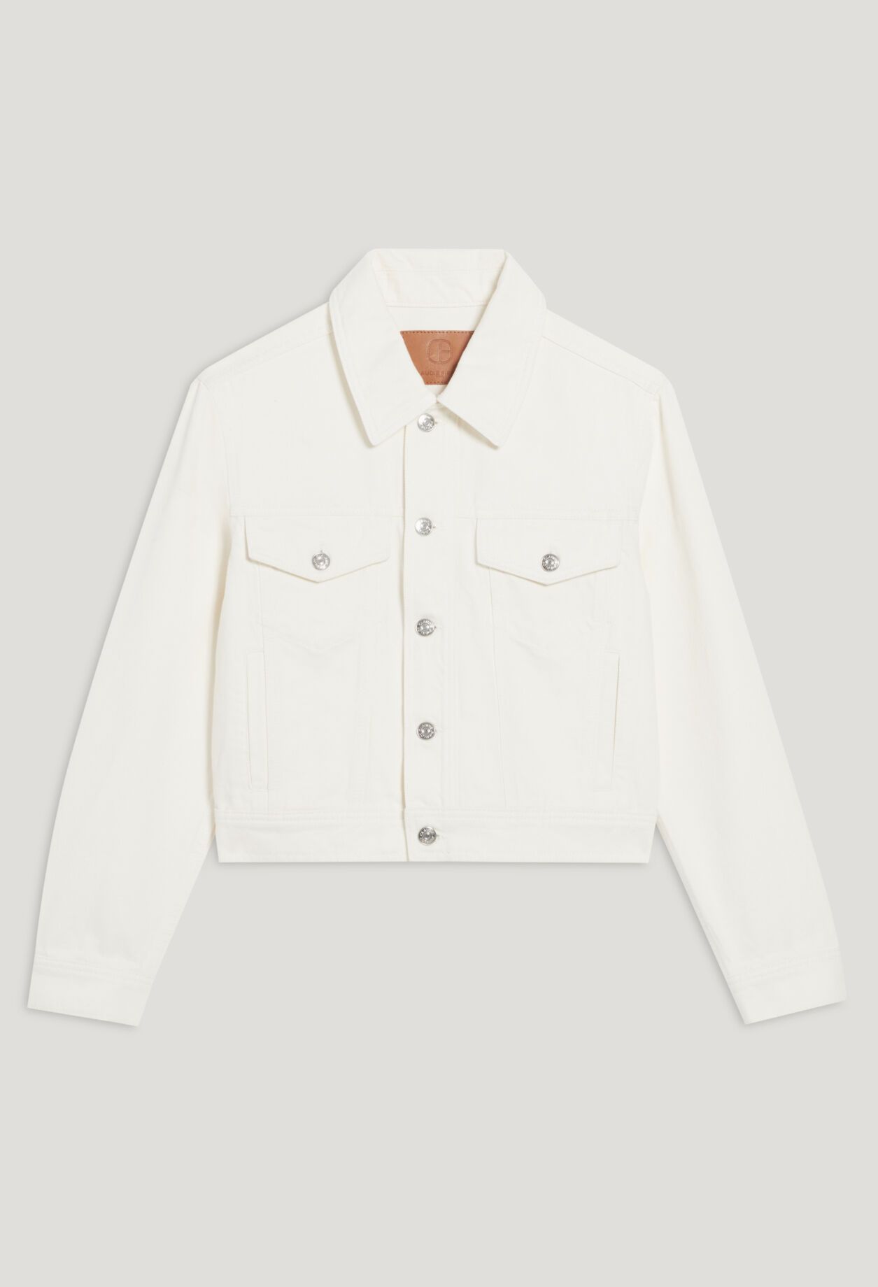 Veste droite jean écru
