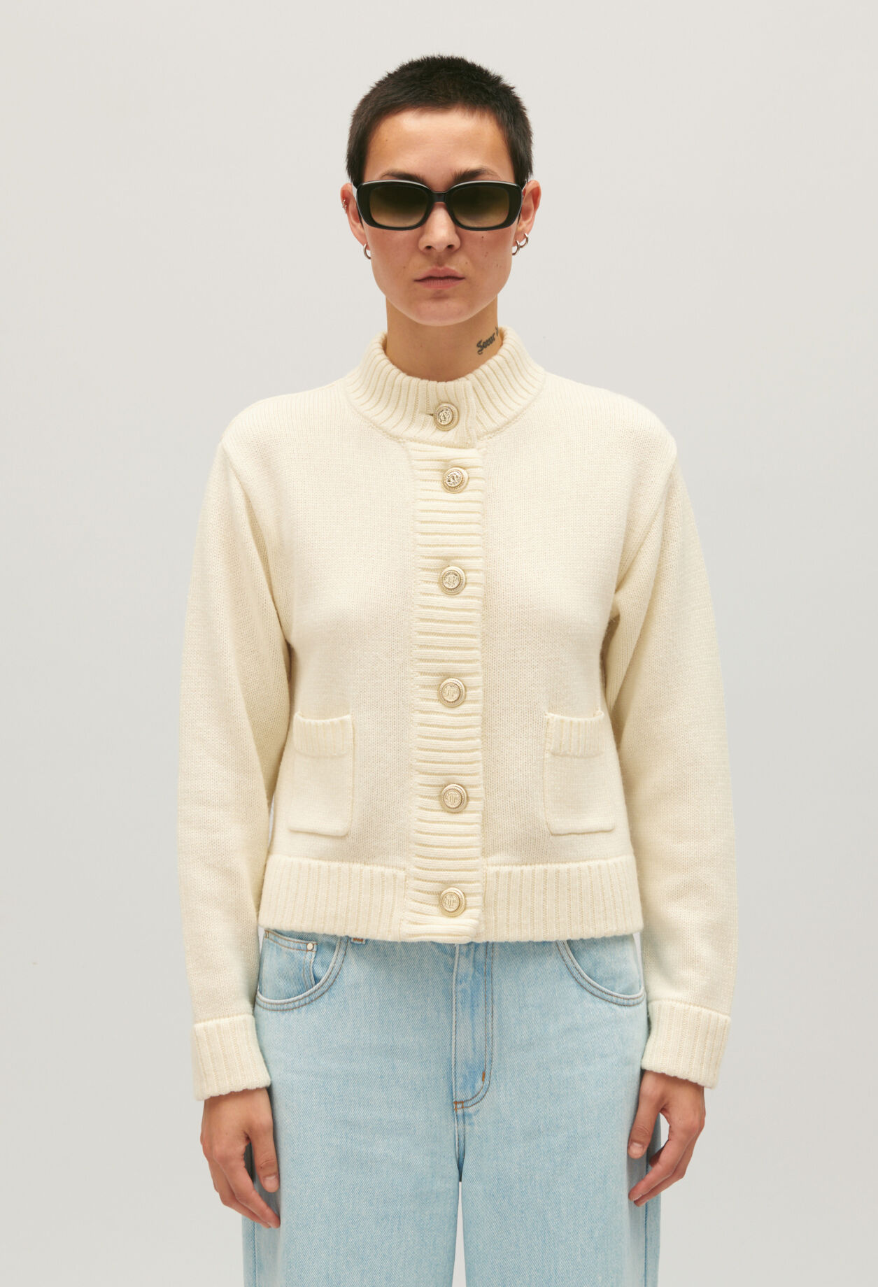 Cardigan court maille epaisse pour femme Claudie Pierlot