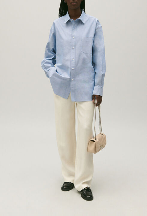 Chemise coton bleu ciel