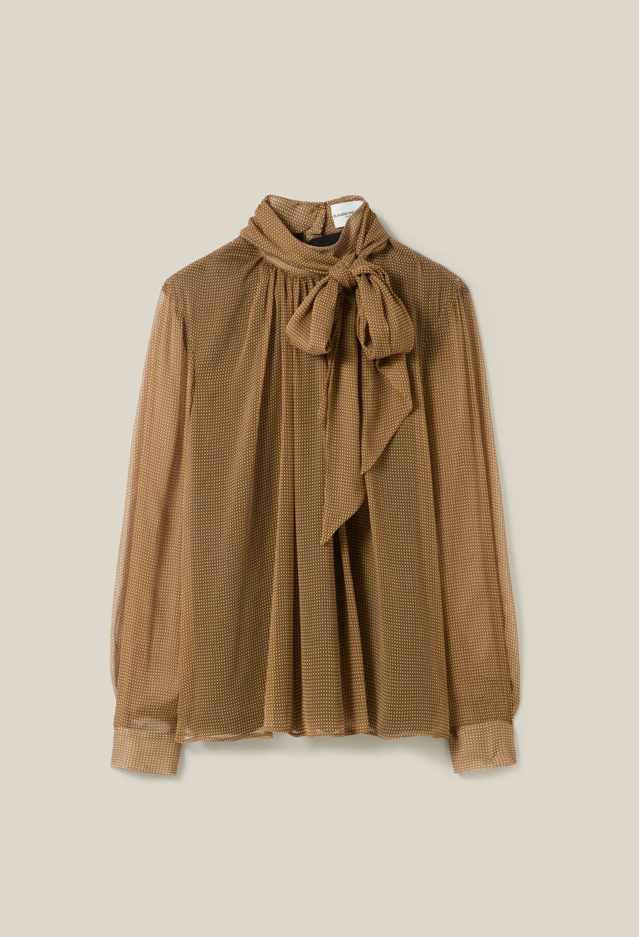 Blouse lavallière carreaux fluide