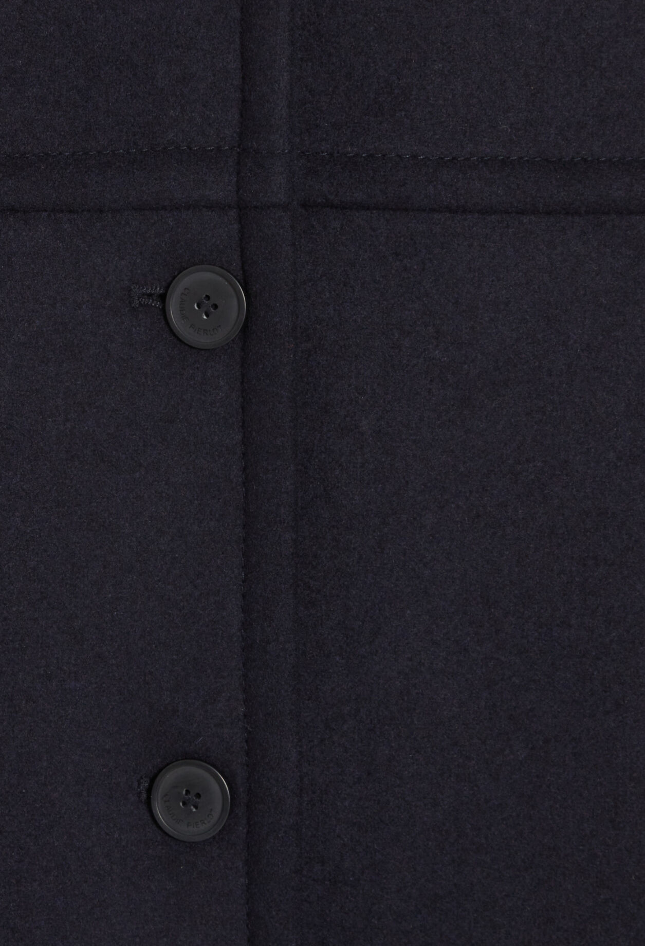 Manteau marine capuche laine mélangée