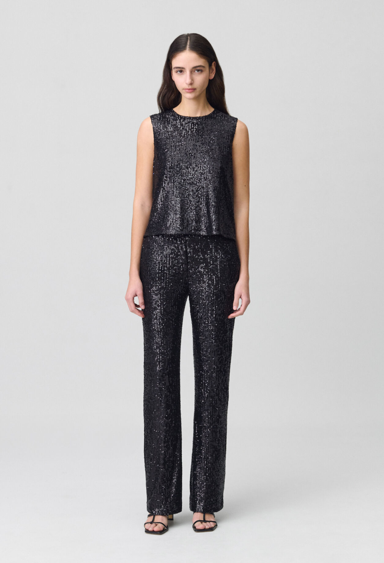 Top à sequins noir