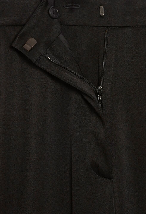 Pantalon tailleur satiné noir