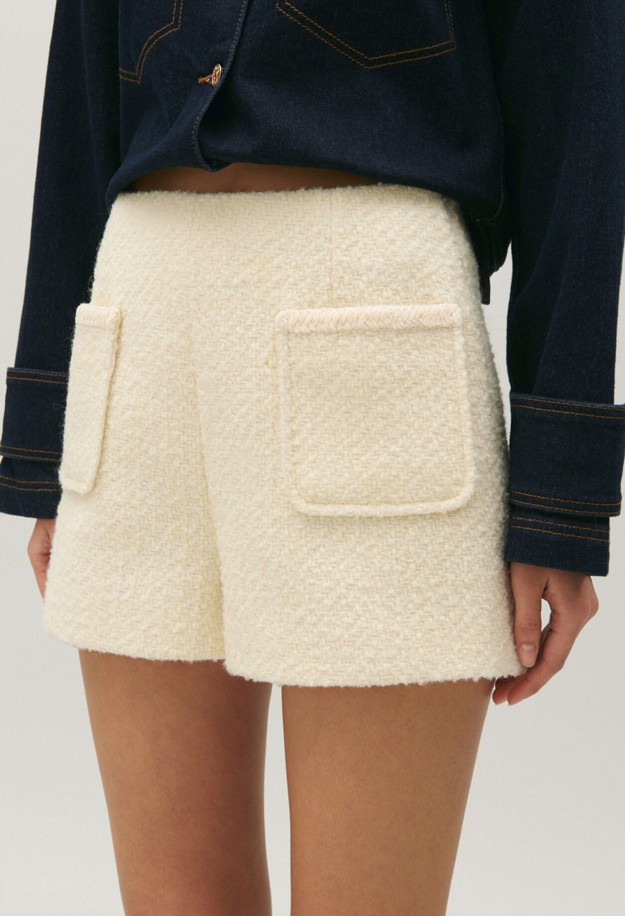 Short en tweed ivoire 