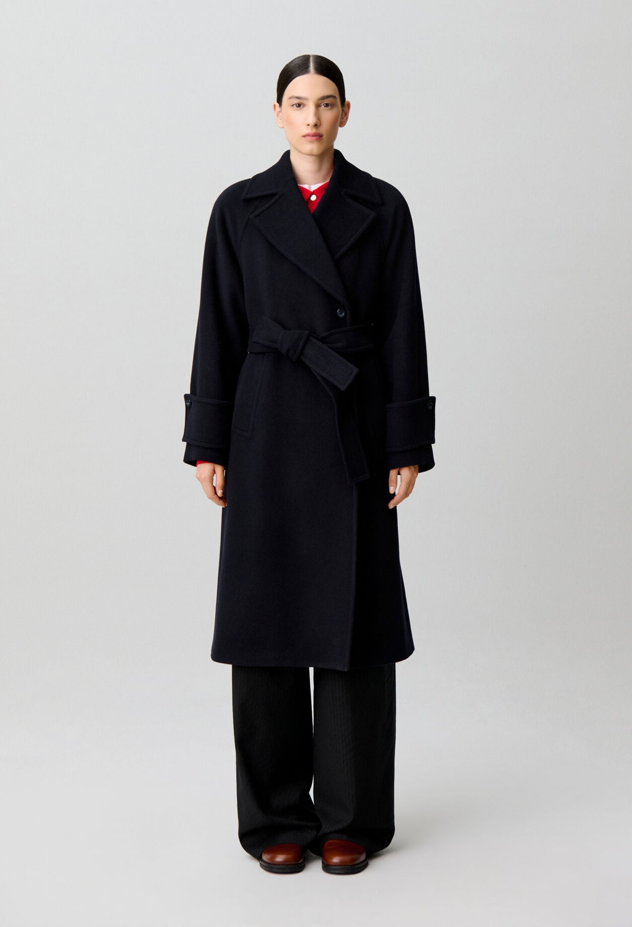 Manteau droit ceinture amovible