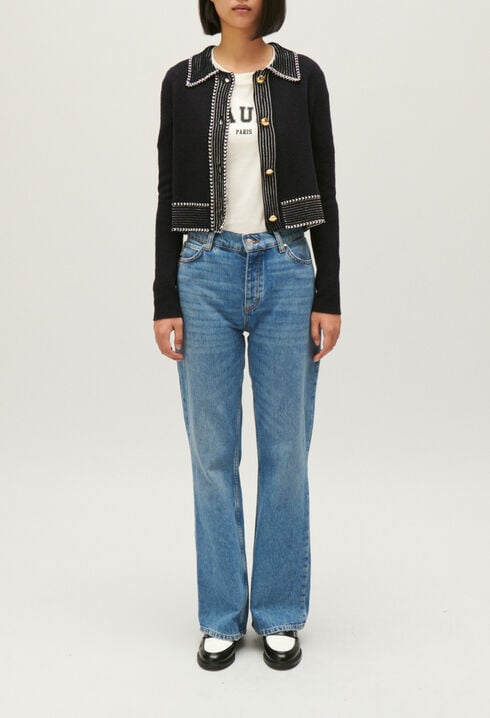 Cardigan court maille