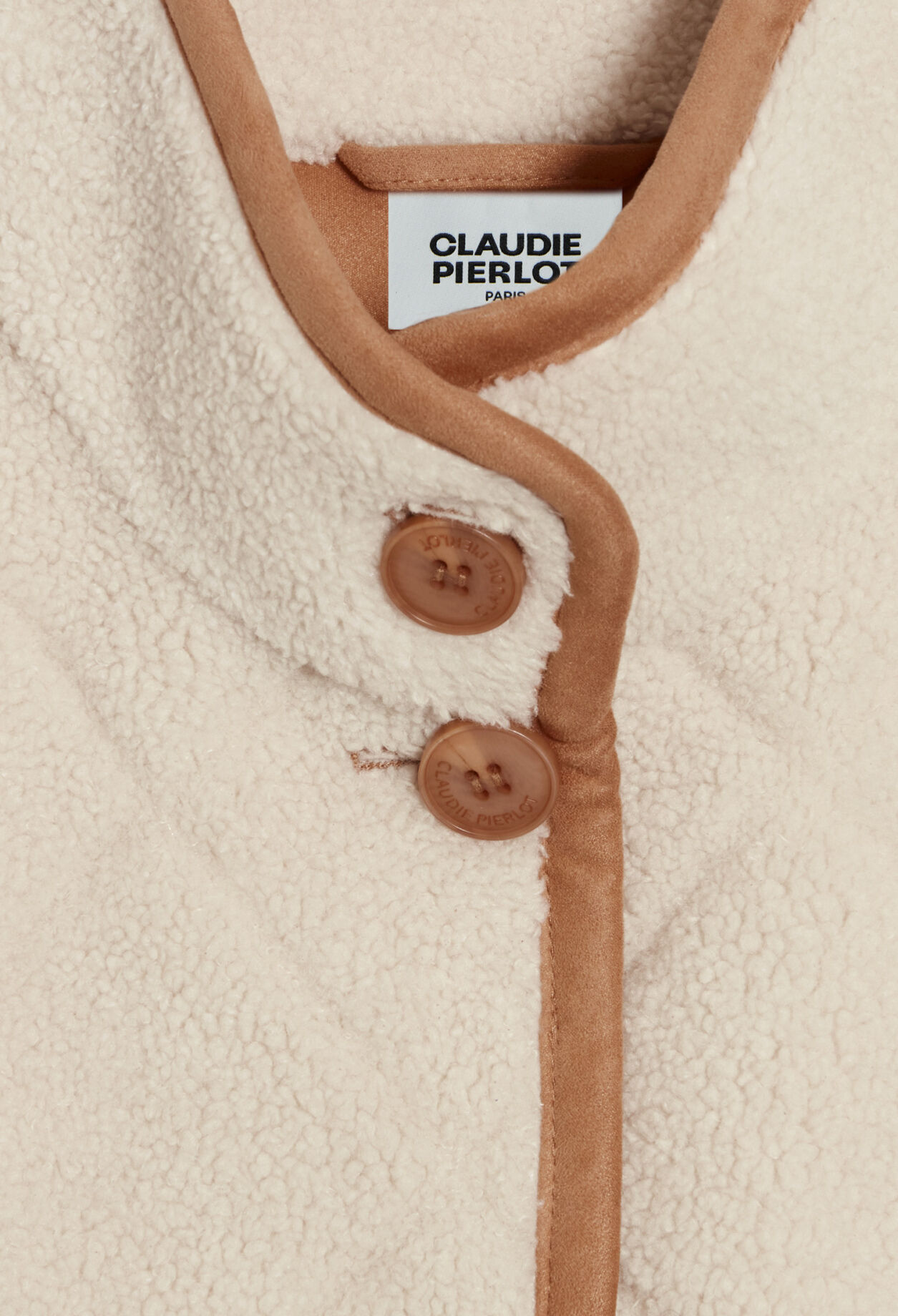 Manteau effet peau lainée