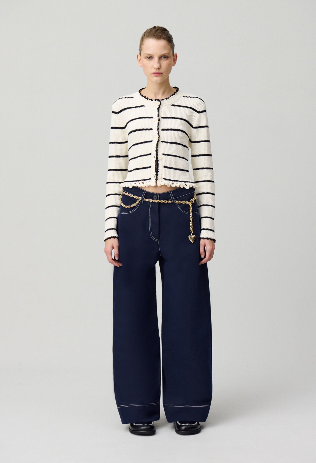 Pantalon large à ourlets