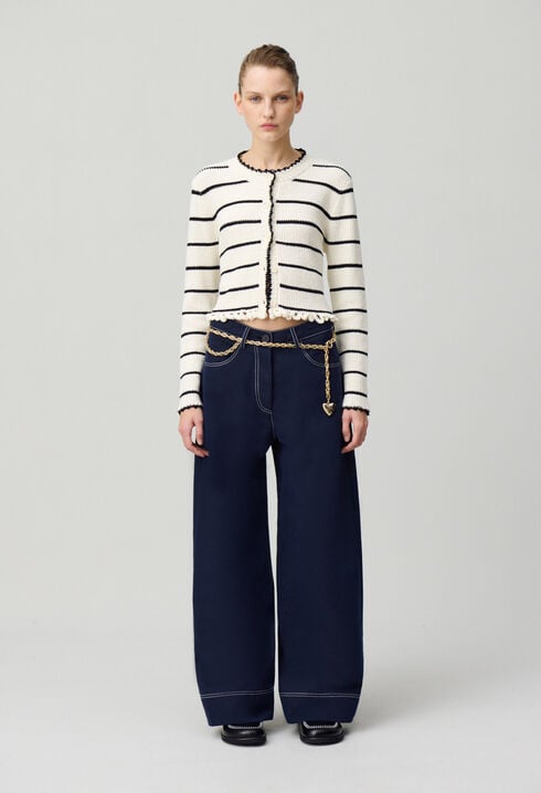 Pantalon large à ourlets