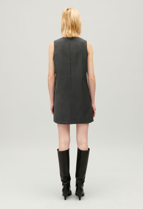 Robe courte gris chiné