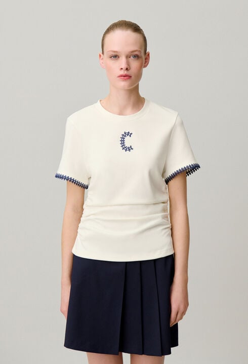 T-Shirt manches courtes drap&eacute;es