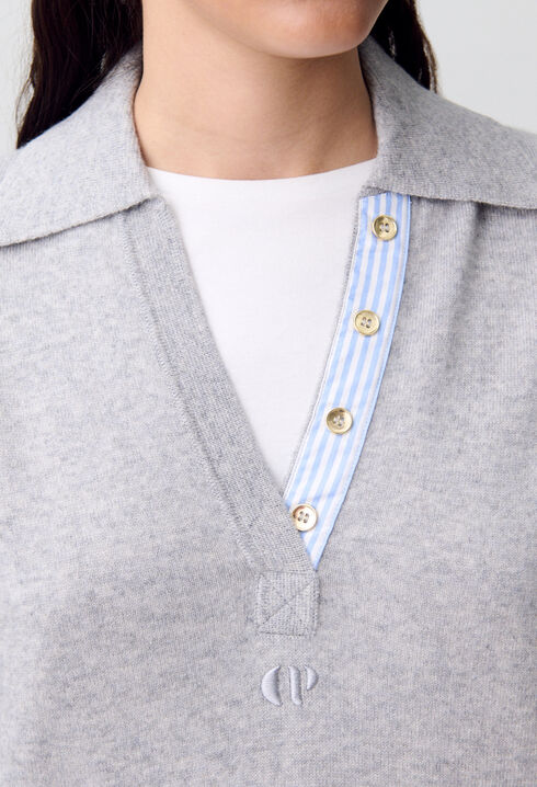 Pull polo laine
