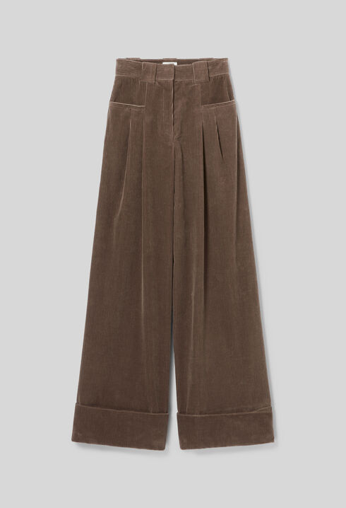 Pantalon large velours