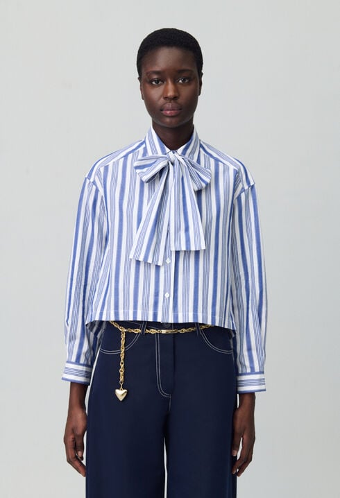 Chemise rayures col noeud