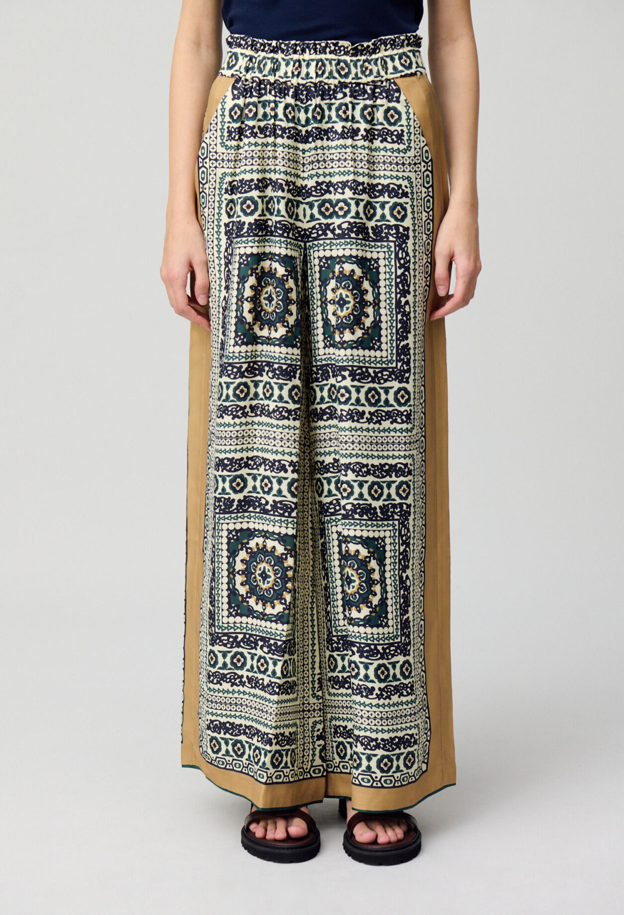 Pantalon large fluide imprimé