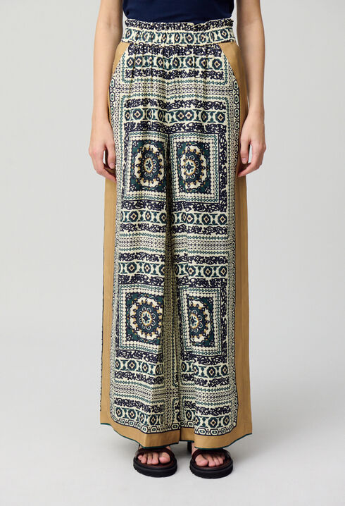 Pantalon large fluide imprimé