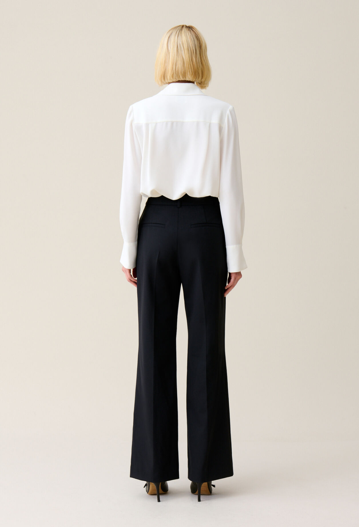Pantalon tailleur laine marine