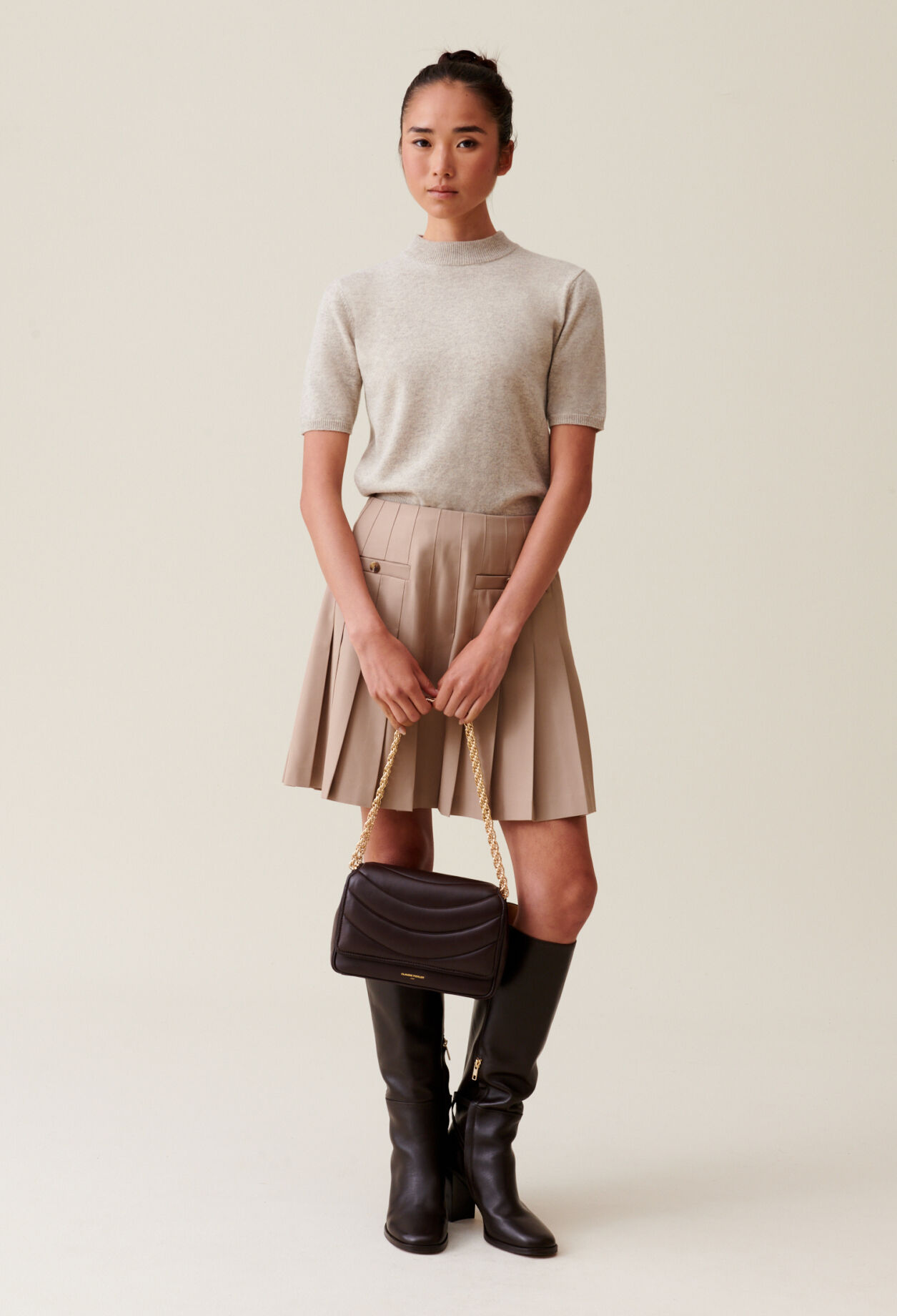 Jupe courte plissee pour femme Claudie Pierlot