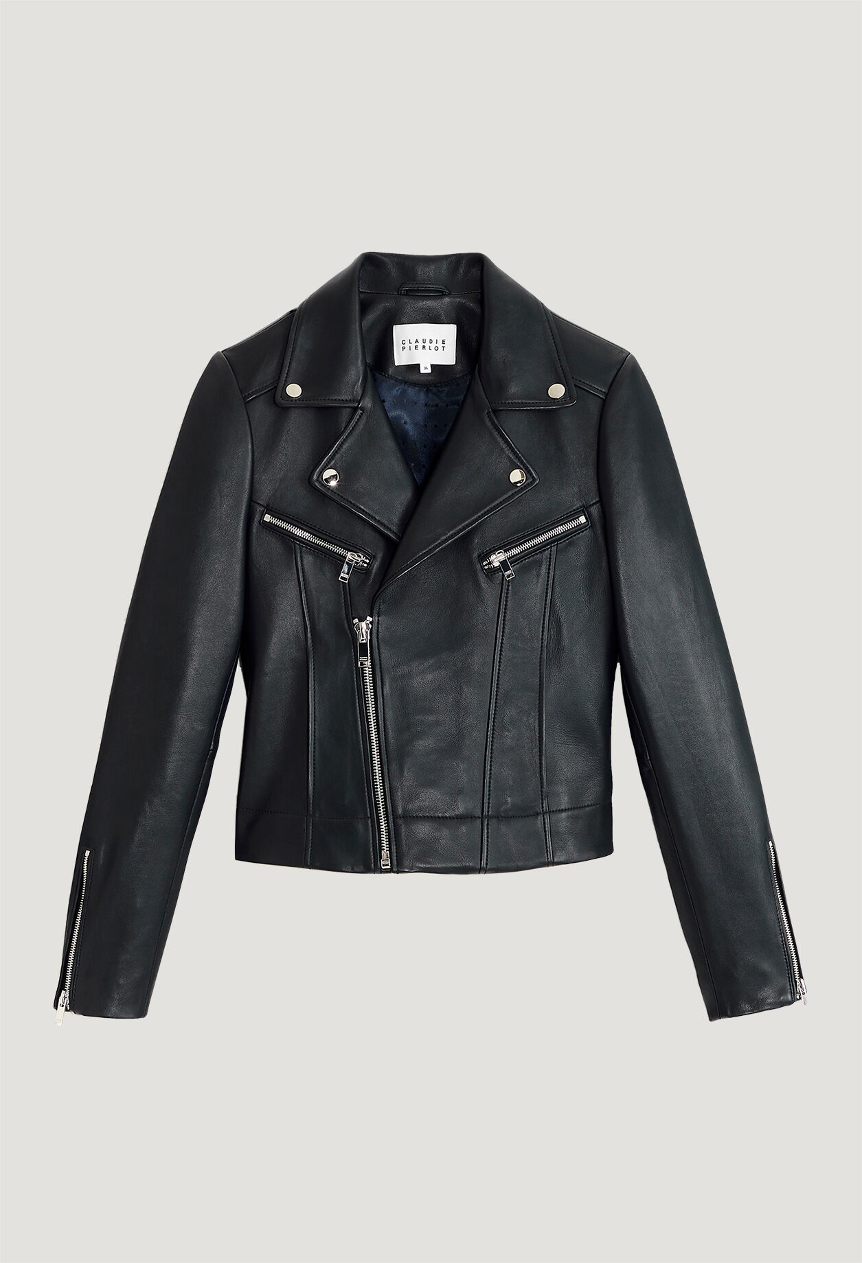 Blouson en cuir zippé