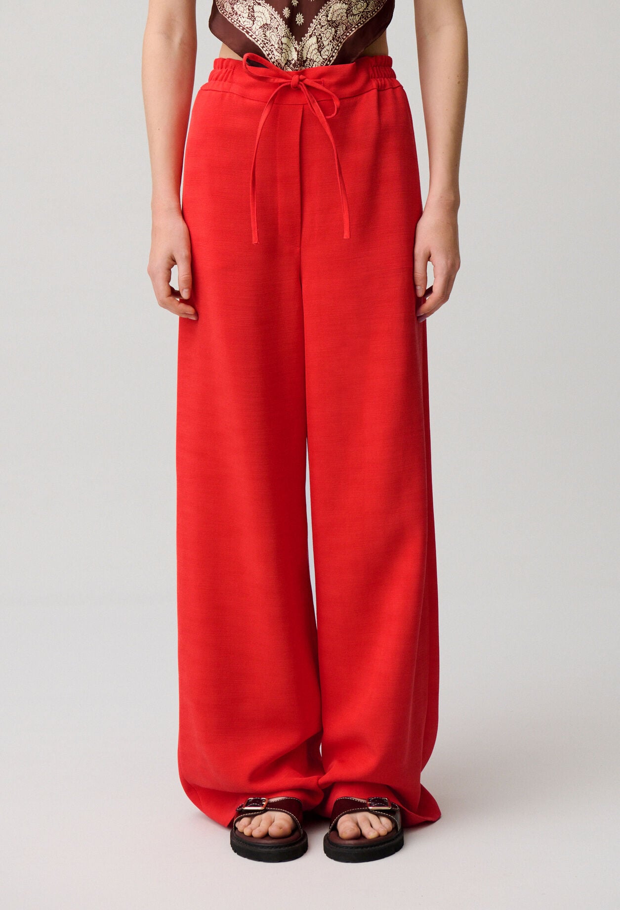 Pantalon large ficelle