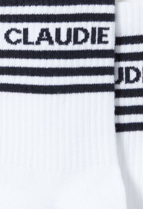Chaussettes sport rayée marine