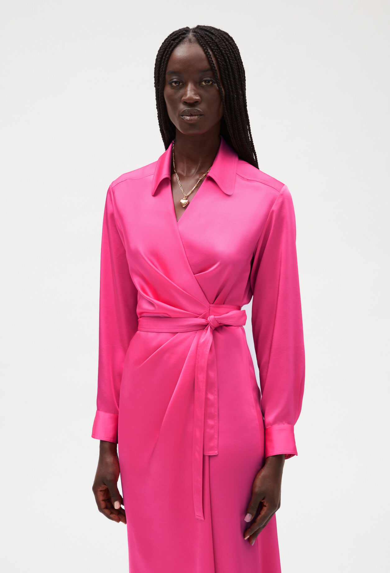 Robe midi portefeuille rose pour femme Claudie Pierlot