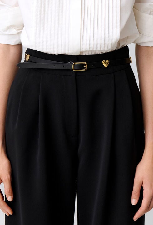Ceinture cuir lisse charms
