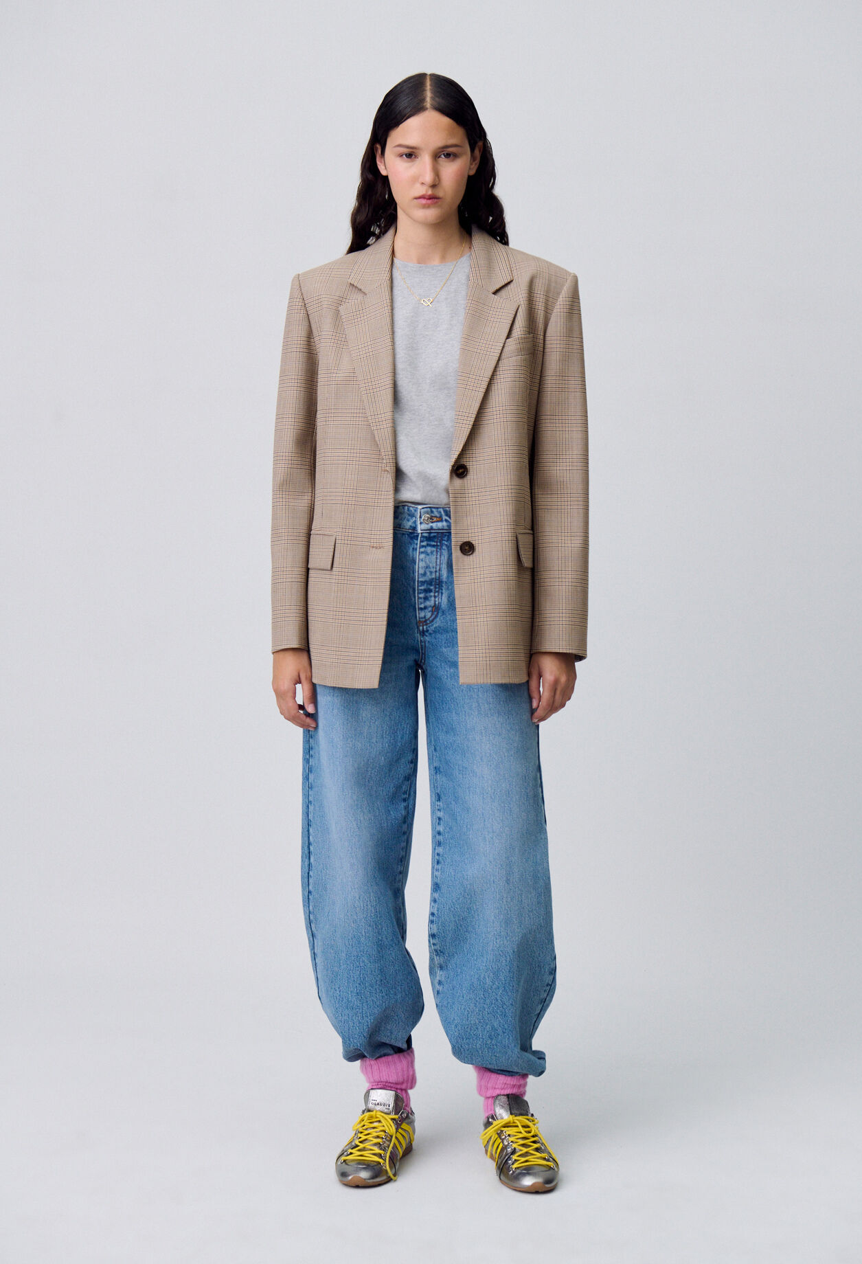 Veste droite tailleur carreaux