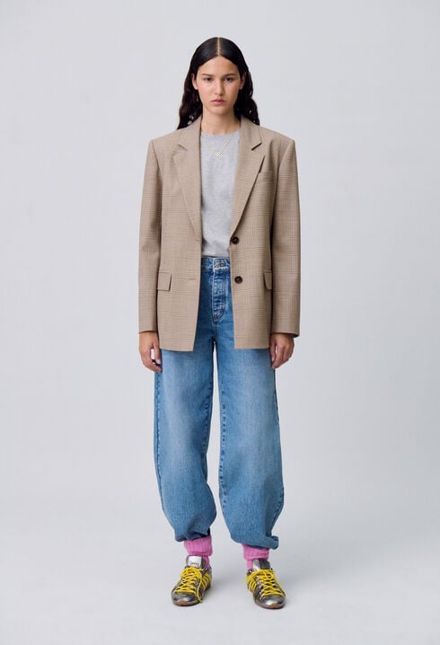 Veste droite tailleur carreaux