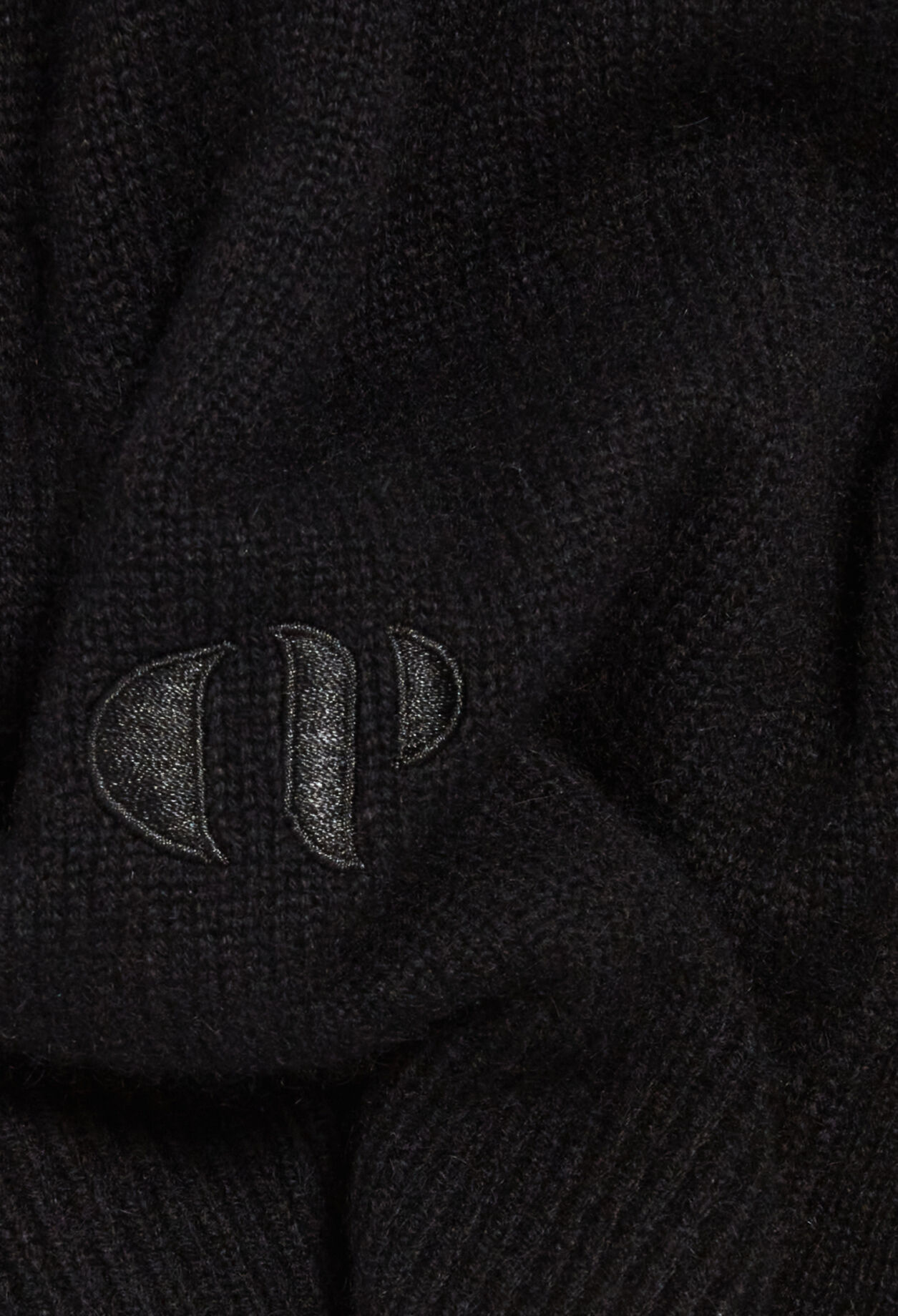 Pull col montant cachemire noir