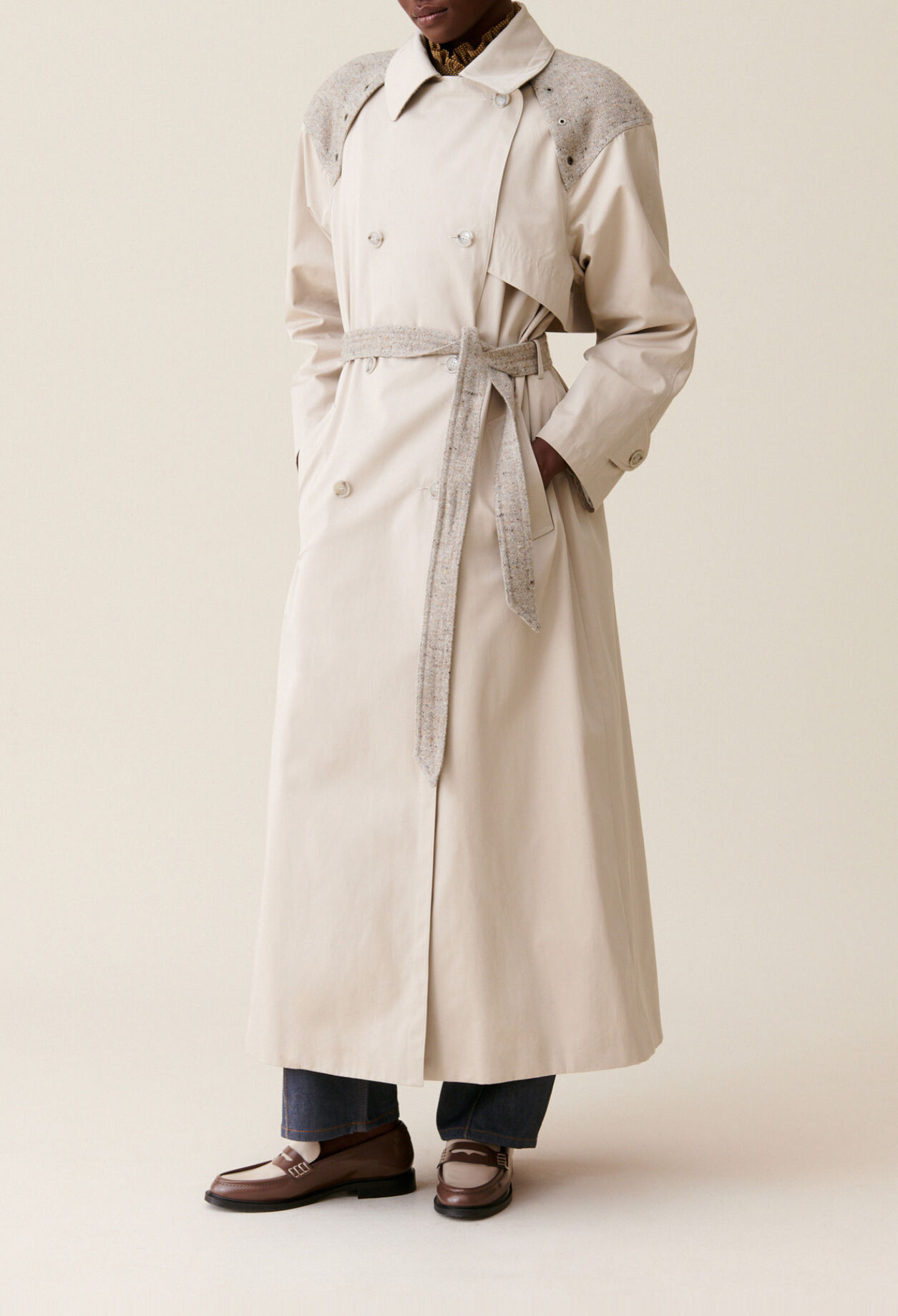 Trench long bi-mati&egrave;re
