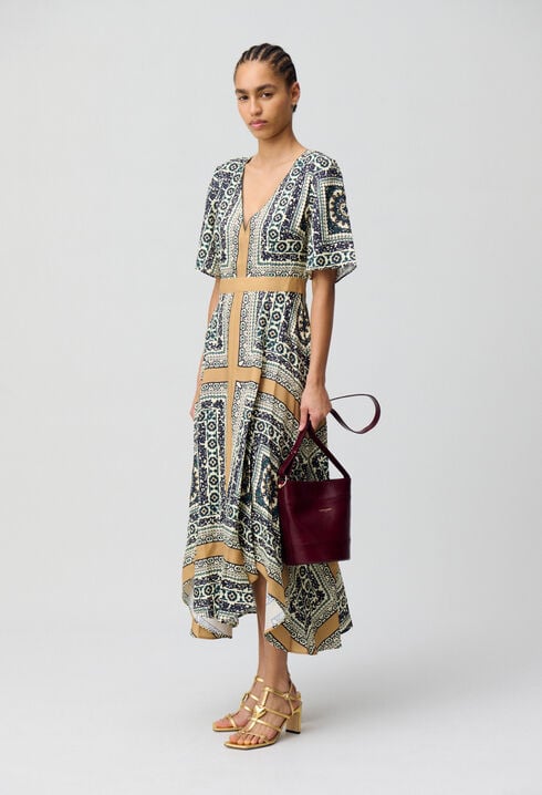 Robe longue fluide imprimée