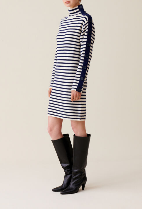 Robe marini&egrave;re maille col montant
