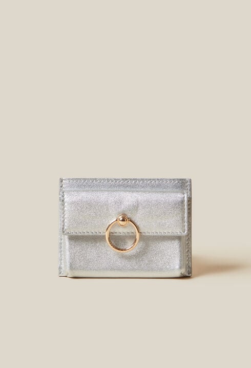 Porte-carte Anouck cuir argenté