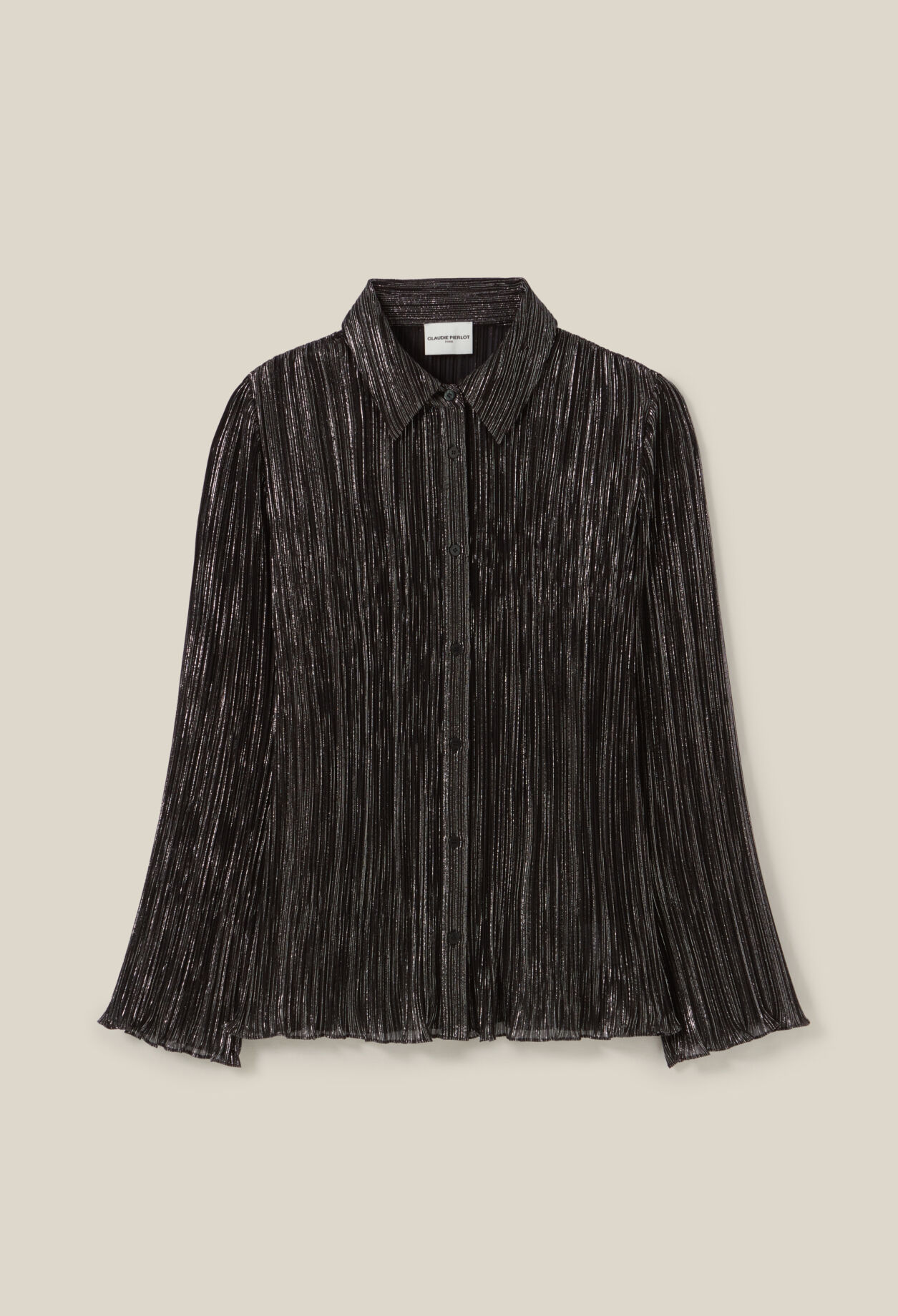 Blouse plissée fluide argentée