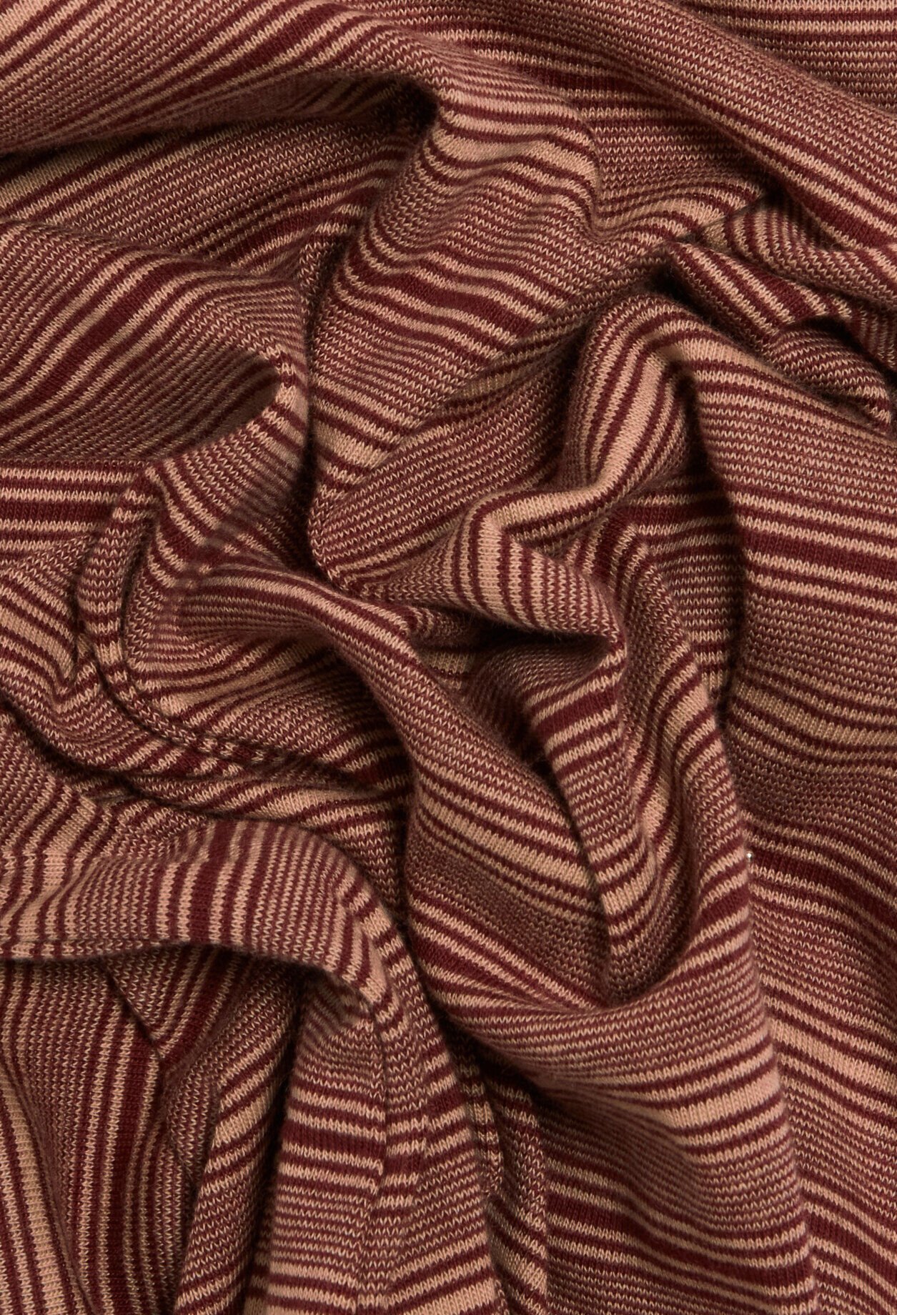 Robe longue maille rayée marron