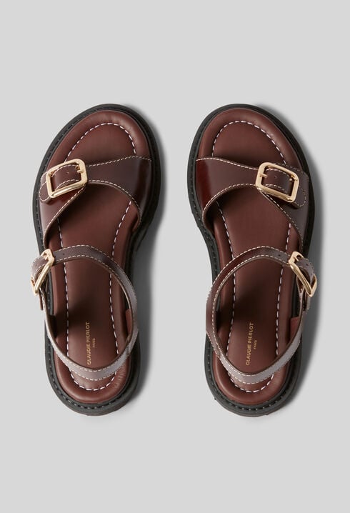 Sandales cuir boucles