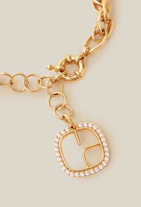 Bracelet chaine doré logo CP