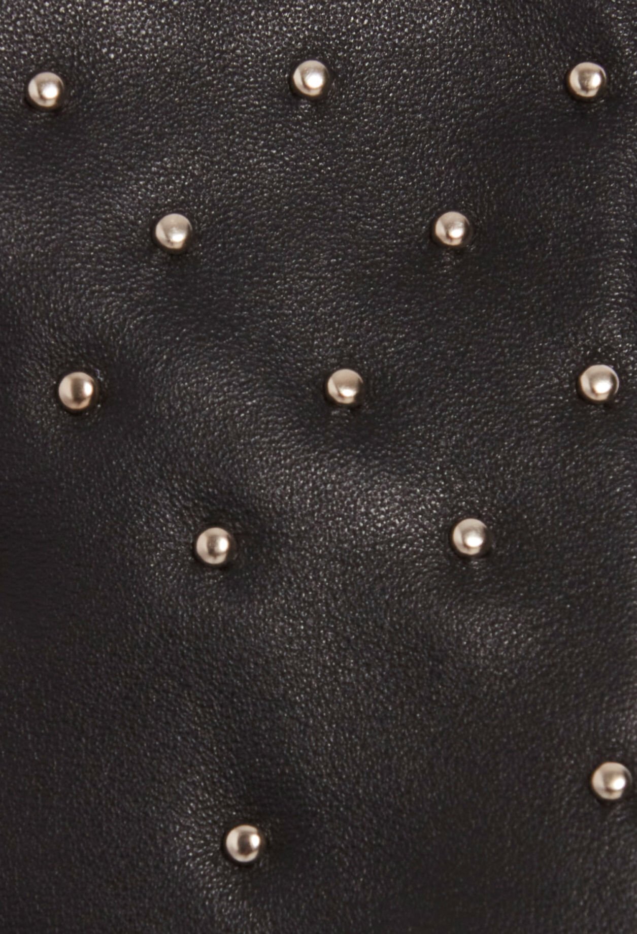 Gants cuir noir strassés