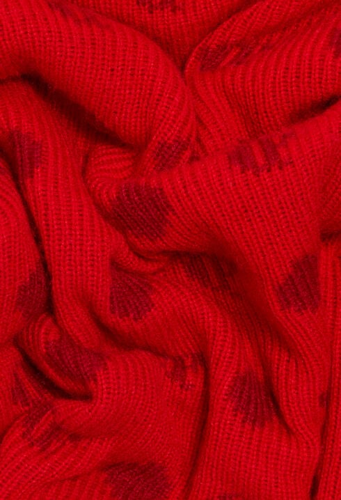 Jupe mi-longue maille rouge