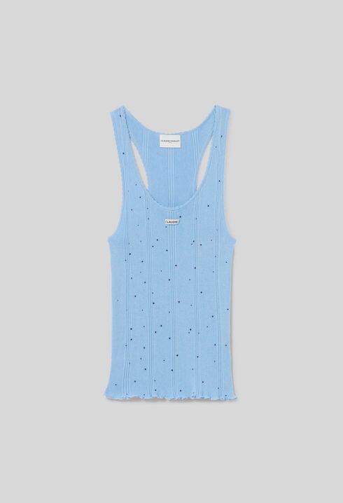 Débardeur maille fine pois